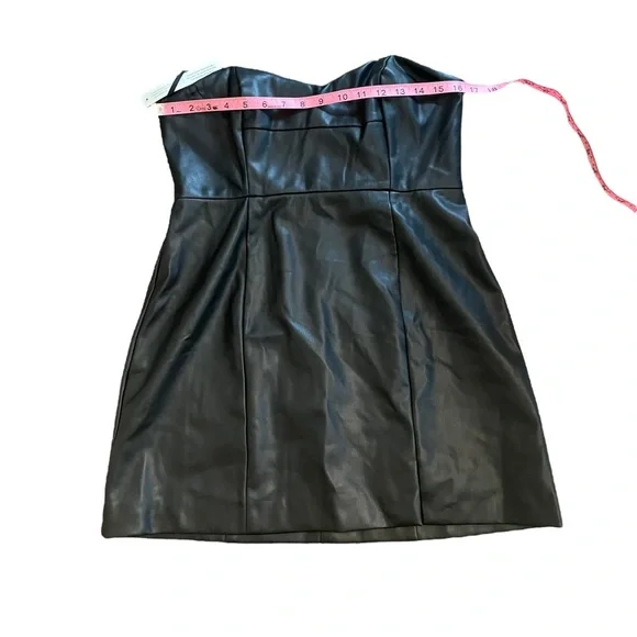 ANTHROPOLOGIE Hutch Strapless Faux Leather Mini Dress New With Tags - Picture 14 of 16